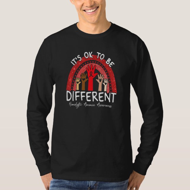 It's Ok To Be Different Hemolytic Anemia Awareness T-Shirt (Front)