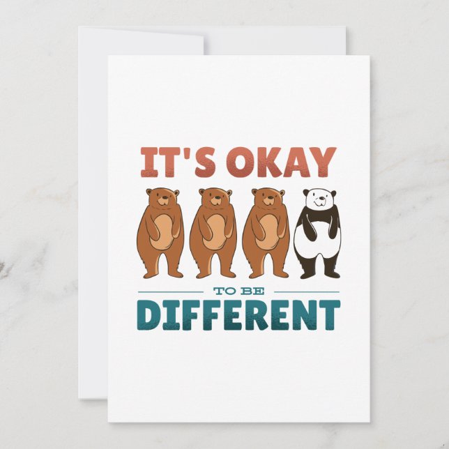 It's OK to be different Invitation (Front)