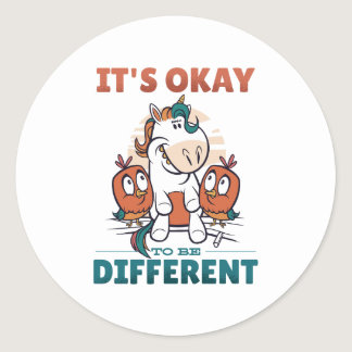 It's OK to be different Invitation Classic Round Sticker