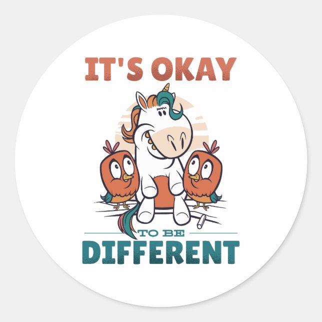 It's OK to be different Invitation Classic Round Sticker (Front)