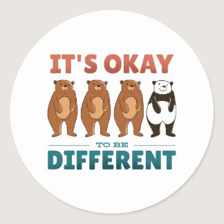 It's OK to be different Invitation Classic Round Sticker