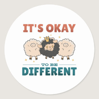 It's OK to be different Invitation Classic Round Sticker