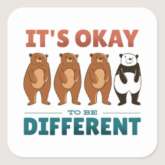 It's OK to be different Invitation Napkins Square Sticker