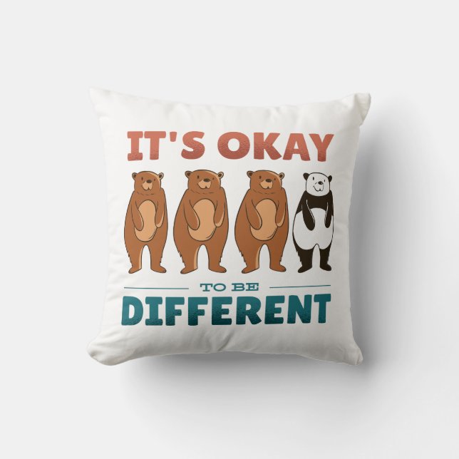 It's OK to be different Invitation Napkins Throw Pillow (Front)