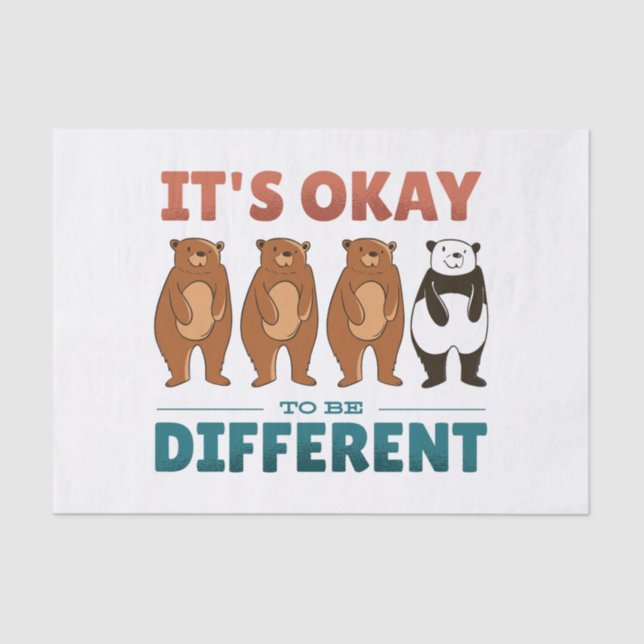 It's OK to be different Invitation Napkins Tissue Paper (Front)