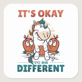 It's OK to be different Invitation Square Sticker