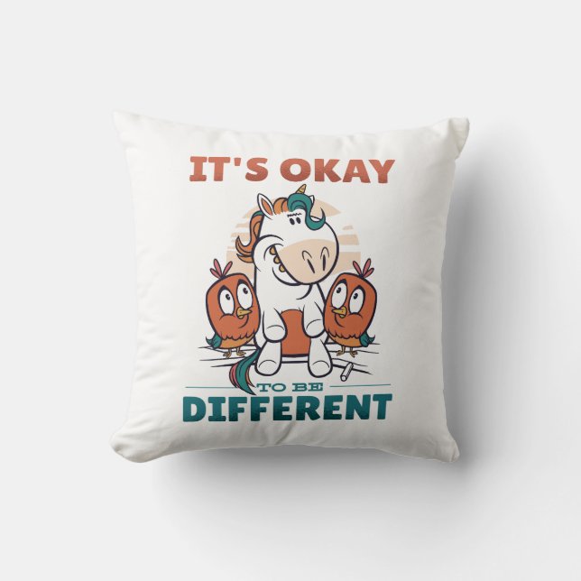 It's OK to be different Invitation Throw Pillow (Front)