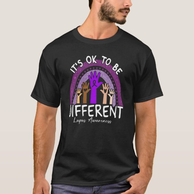 It's Ok To Be Different Lupus Awareness Purple Rai T-Shirt (Front)