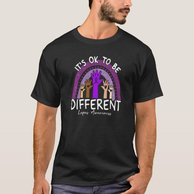 It's Ok To Be Different Lupus Awareness Purple Rai T-Shirt (Front)