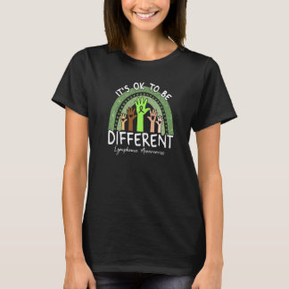 It's Ok To Be Different Lymphoma Awareness Lime Gr T-Shirt