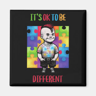 Its Ok To Be Different Ok Autism Awareness  Magnet