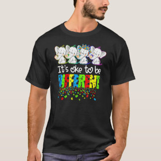 It's Ok To Be Different Puzzle Elephant Autism Awa T-Shirt