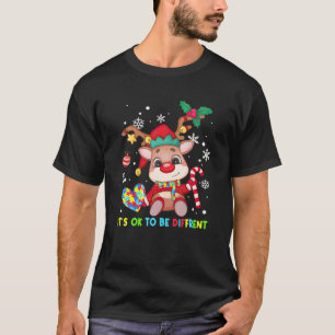 It's Ok To Be Different Reindeer Autism Awareness T-Shirt
