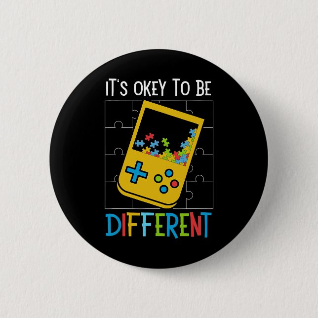 It's Ok To Be Different Video Game Controller Auti Button (Front)
