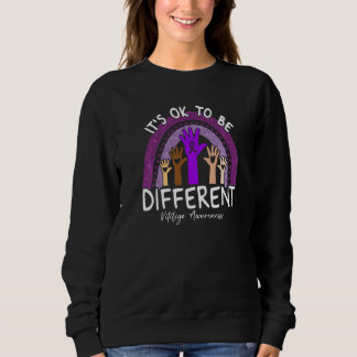 It's Ok To Be Different Vitiligo Awareness Purple Sweatshirt