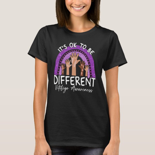 It's Ok To Be Different Vitiligo Awareness T-Shirt (Front)