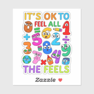 Its OK to Feel Numbers Cute Kids Sticker