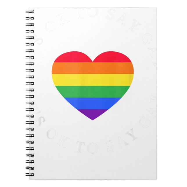 Its Ok To Say Gay Florida LGBTQ Pride Month Ally G Notebook (Front)