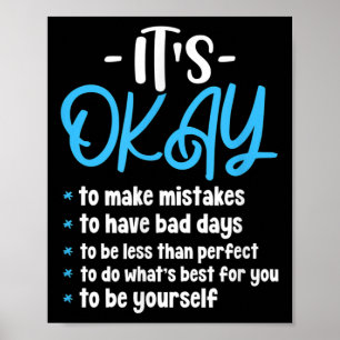 Its Okay Mental Health Awareness Suicide Preventio Poster