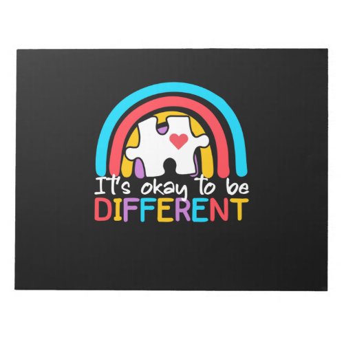 Its Okay To Be Different Autism Awareness Notepad