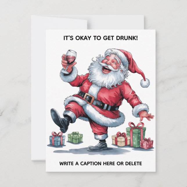 It's Okay To Get Drunk™ Flat Note Card (Front)