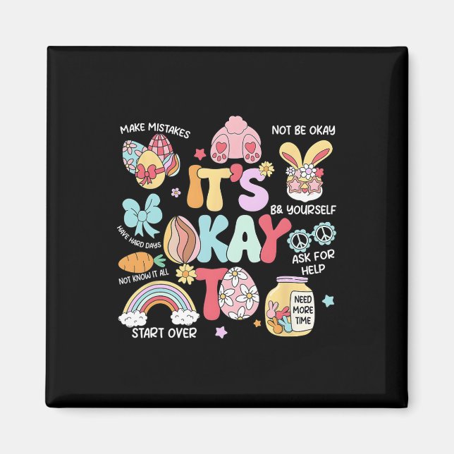 It's Okay To Make Some Mistakes Easter School Psyc Magnet (Front)