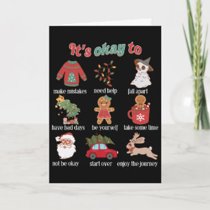 It's Okay To Mental Health Christmas School Counse Card