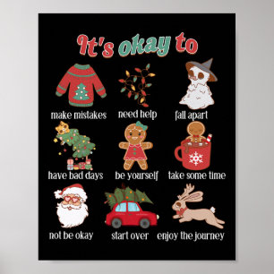 It's Okay To Mental Health Christmas School Counse Poster
