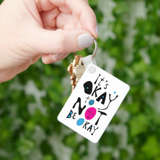 It's Okay to Not Be Fine - Minimal Line Keychain