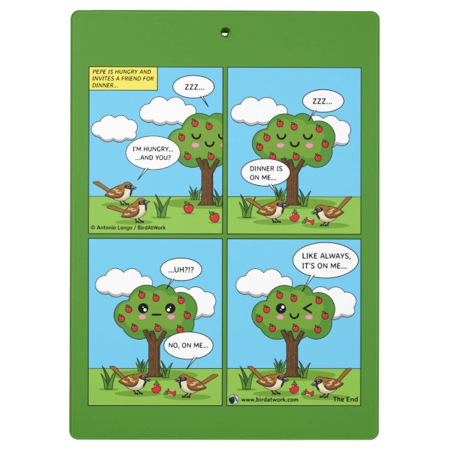 It's on Me... Comic Clipboard (Back)