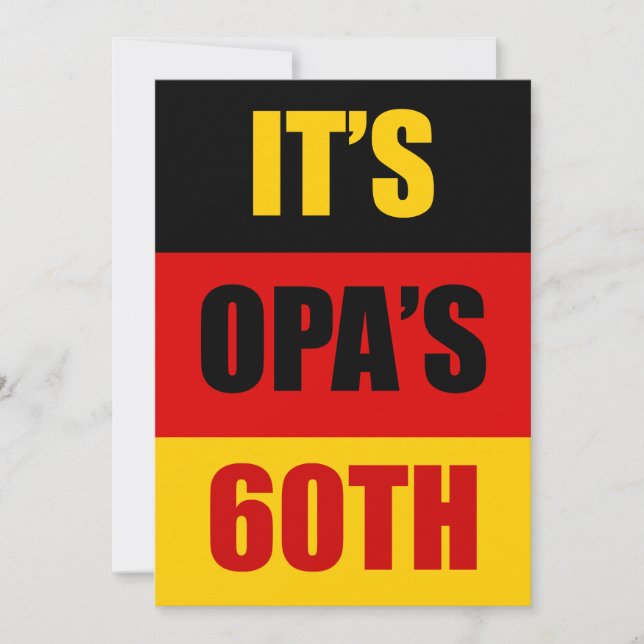 It's Opa's 60th Birthday German Flag Invite (Front)
