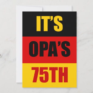 It's Opa's 75th Birthday German Flag Invite