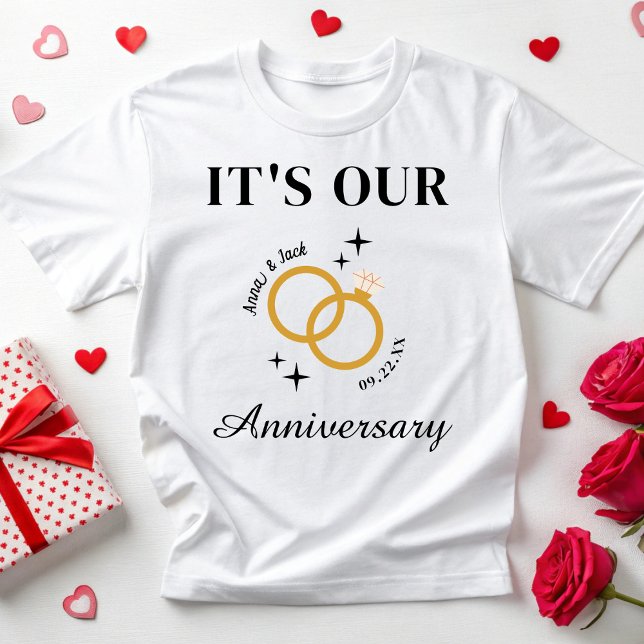 It's Our Anniversary Vibes Couple Wedding Gift T-Shirt (Creator Uploaded)