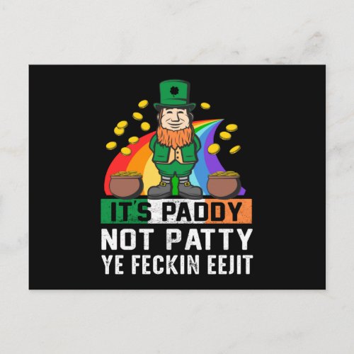 Its Paddy not Patty St Patricks Day Postcard