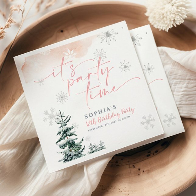 It's Party Time Birthday Napkins, Winter Birthday  Napkins (Creator Uploaded)