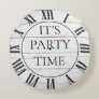 iT'S PARTY TIME Clockface with Faux White Wood Rou Round Pillow