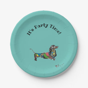 It's Party Time! Paper Plates with Dachshund