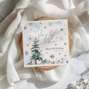 It's party time winter birthday napkins