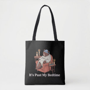 It's Past My Bedtime Funny Sleppy Bear Meme Xmas Tote Bag