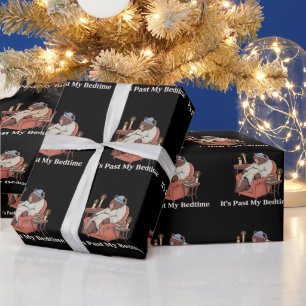 It's Past My Bedtime Funny Sleppy Bear Meme Xmas Wrapping Paper