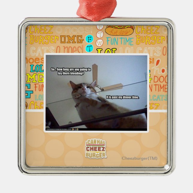 It's past my dinner time metal ornament (Front)