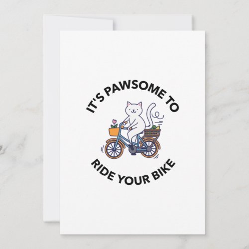 Its pawsome to ride your bike thank you card