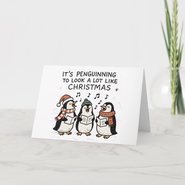 It's Penguinning - Funny Christmas Card (Front)