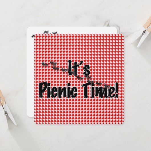 It's Picnic Time! Red Checkered Table Cloth w/Ants (Front/Back In Situ)