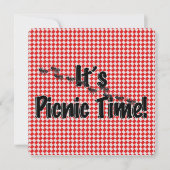 It's Picnic Time! Red Checkered Table Cloth w/Ants (Front)