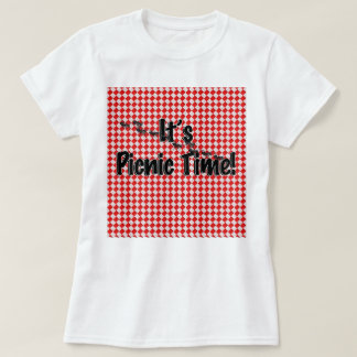 It's Picnic Time! Red Checkered Table Cloth w/Ants T-Shirt