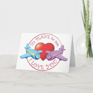 It's PLANE to see, I LOVE YOU Holiday Card