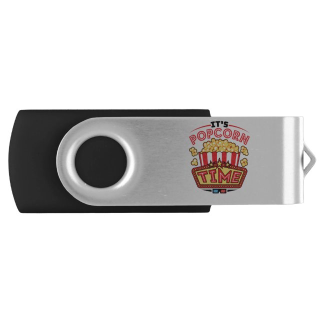 It's Popcorn Time Movie Cinema Lover Flash Drive (Front)