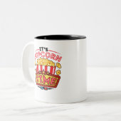 It's Popcorn Time Movie Cinema Lover Two-Tone Coffee Mug (Front Left)