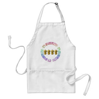 It's quadruplets! adult apron